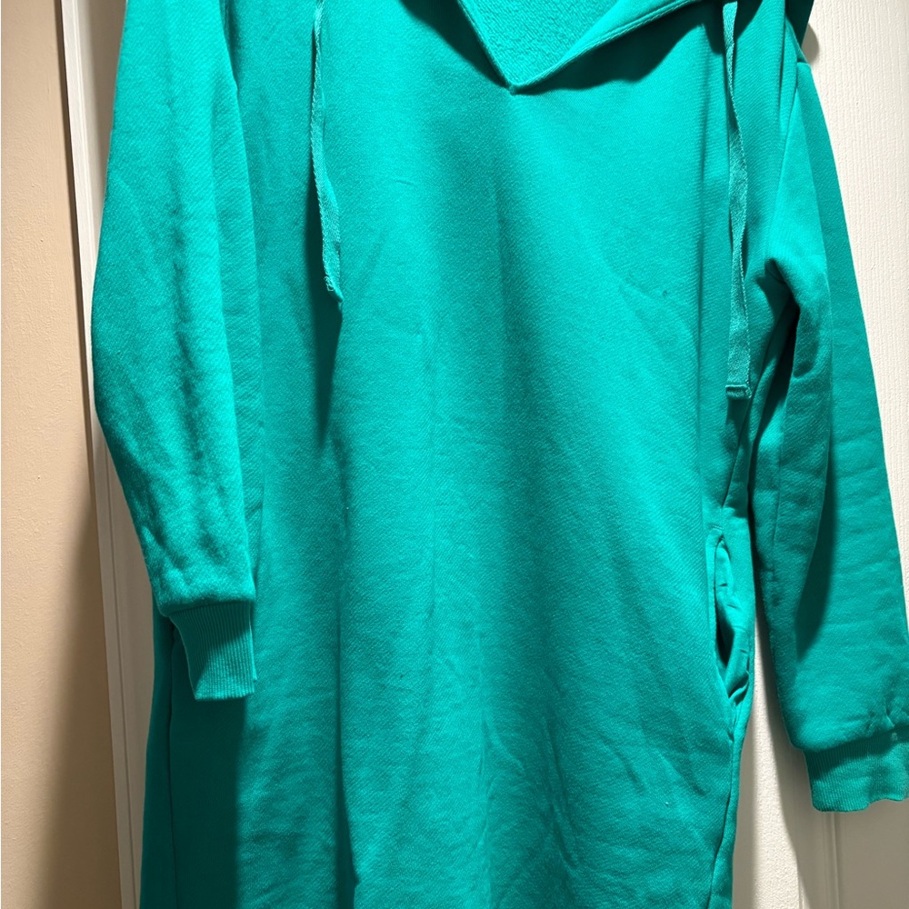 Kelly Green Long Sleeve Hoodie Dress